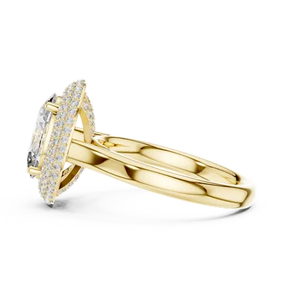 18K Gold Oval Diamond Pavé Ring – 2.496 ct (9-10038L-SS14)