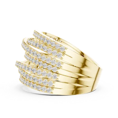 18K Gold Round Diamond Pavé Ring – 1.152 ct (9-10039L-SS7)
