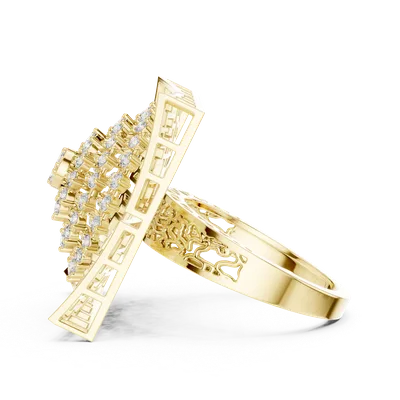 18K Gold Round Diamond Pavé Ring – 0.812 ct (9-10043L)
