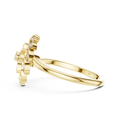 18K Gold Round Diamond Pavé Ring – 0.195 ct (9-10045L)