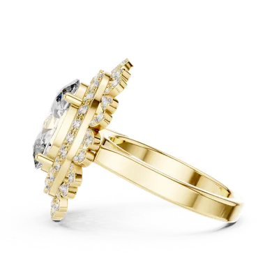 18K Gold Round Diamond Pavé Ring – 1.08 ct (9-10048L)