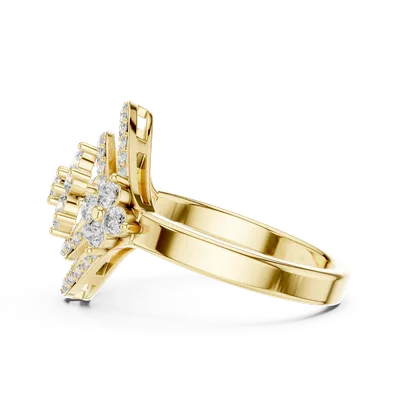 18K Gold Round Diamond Pavé Ring – 0.9 ct (9-10049L)