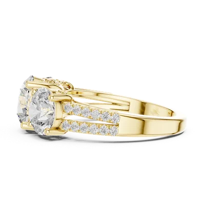 18K Gold Round Diamond Pavé Ring – 4.192 ct (9-10052L)