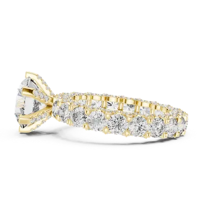 18K Gold Round Diamond Pavé Ring – 4.982 ct (9-10054L)