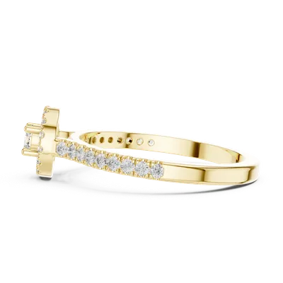18K Gold Round Diamond Pavé Ring – 0.309 ct (9-10055L)