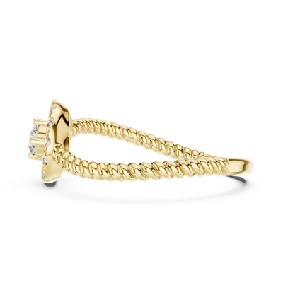 18K Gold Round Diamond Pavé Ring – 0.23 ct (9-10056L)