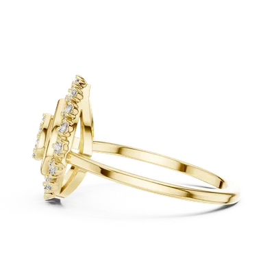 18K Gold Round Diamond Pavé Ring – 0.227 ct (9-10060L)