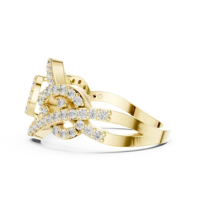 18K Gold Round Diamond Pavé Ring – 0.612 ct (9-10062L)