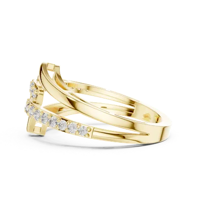18K Gold Round Diamond Pavé Ring – 0.342 ct (9-10064L)