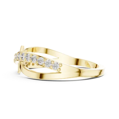 18K Gold Round Diamond Pavé Ring – 0.266 ct (9-10067L)