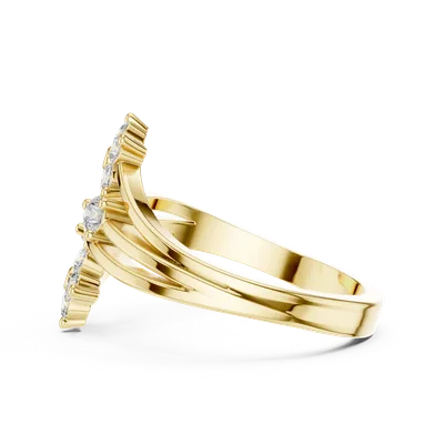 18K Gold Round Diamond Pavé Ring – 0.39 ct (9-10068L)