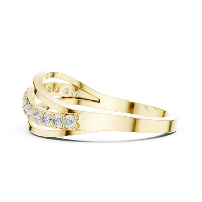 18K Gold Round Diamond Pavé Ring – 0.225 ct (9-10069L)