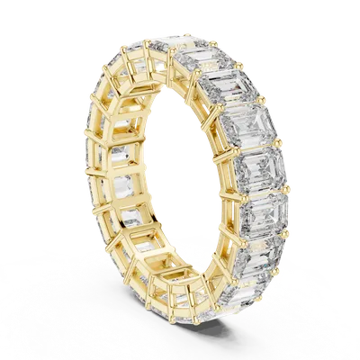 18K Gold Emerald Diamond Pavé Ring – 6 ct (966)