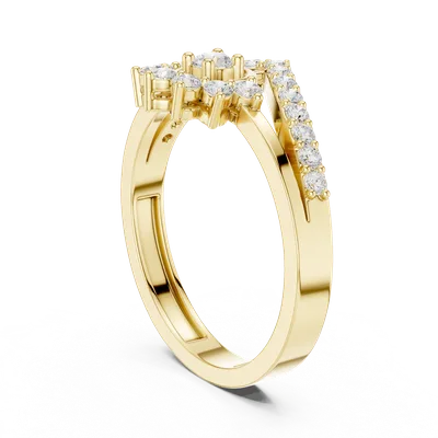 18K Gold Round Diamond Pavé Ring – 0.371 ct (ALR-159)