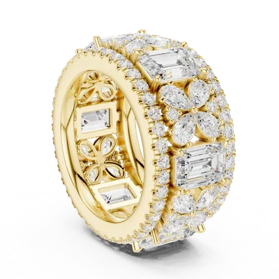 18K Gold Diamond Pavé Ring – 8.568 ct (DDLR-305)