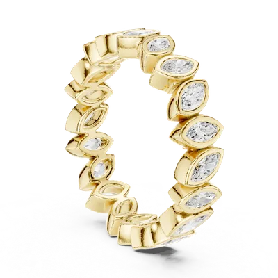18K Gold Marquise Diamond Pavé Ring – 1.04 ct (DDLR-311)