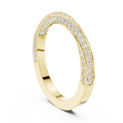 18K Gold Round Diamond Pavé Ring – 0.72 ct (DDLR-377)