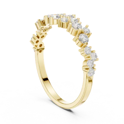 18K Gold Round Diamond Pavé Ring – 0.54 ct (DDLR-380)