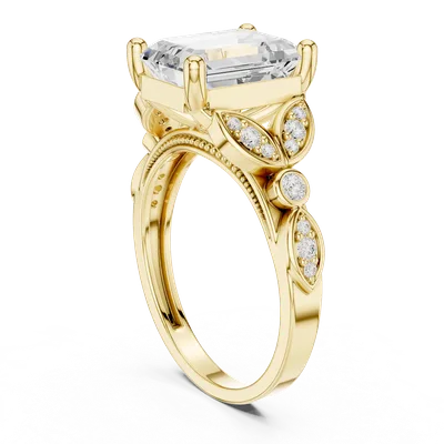 18K Gold Emerald Diamond Pavé Ring – 3.31 ct (DDLR-392)