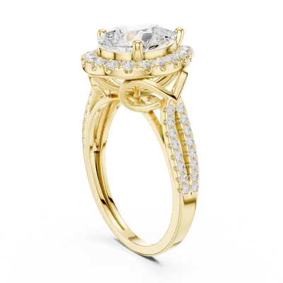 18K Gold Pear Diamond Pavé Ring – 2.344 ct (DDLR-397)
