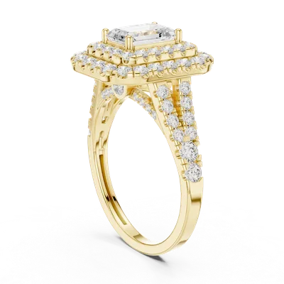 18K Gold Emerald Diamond Pavé Ring – 2.5 ct (DDLR-398)