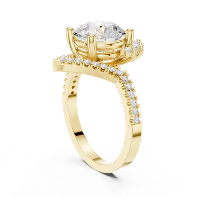 18K Gold Round Diamond Pavé Ring – 2.777 ct (DDLR-406)