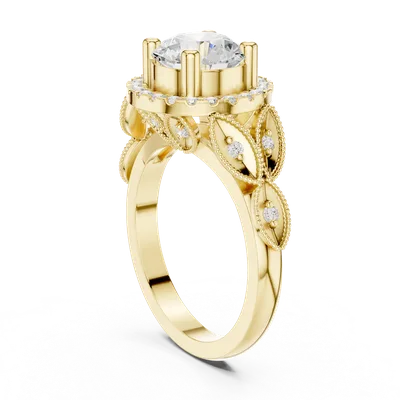 18K Gold Round Diamond Pavé Ring – 2.332 ct (DDLR-408)