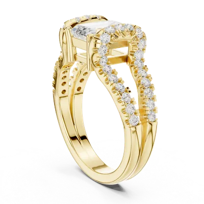 18K Gold Emerald Diamond Pavé Ring – 1.16 ct (DDLR-409)