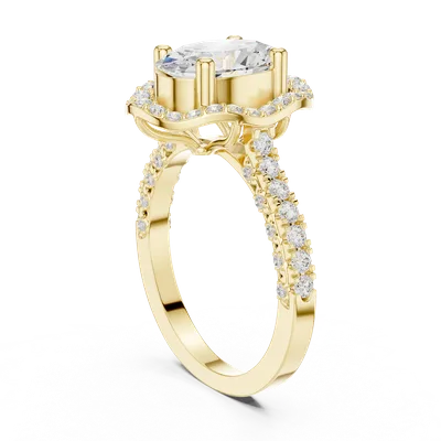 18K Gold Oval Diamond Pavé Ring – 2.594 ct (DDLR-410)