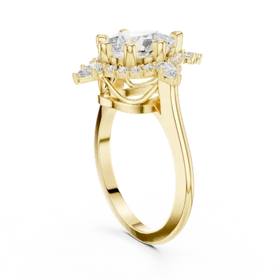 18K Gold Pear Diamond Pavé Ring – 2.434 ct (DDLR-412)