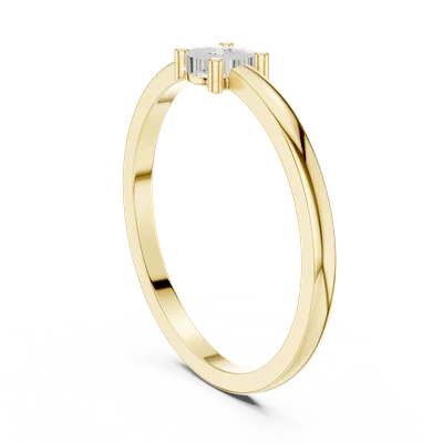 18K Gold Round Diamond Solitaire Ring – 0.018 ct (DDLR-413)
