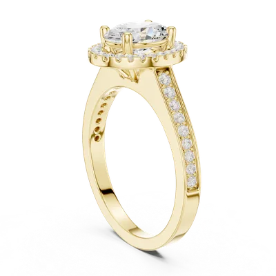 18K Gold Oval Diamond Pavé Ring – 1.382 ct (DDLR-417)