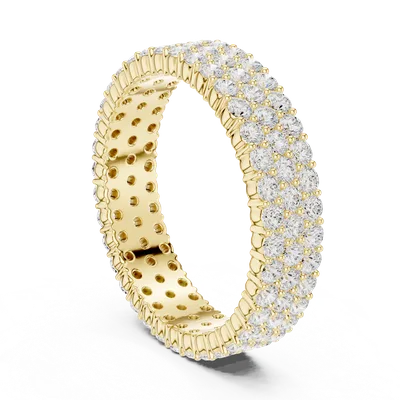 18K Gold Round Diamond Pavé Ring – 1.944 ct (DDLR-422)