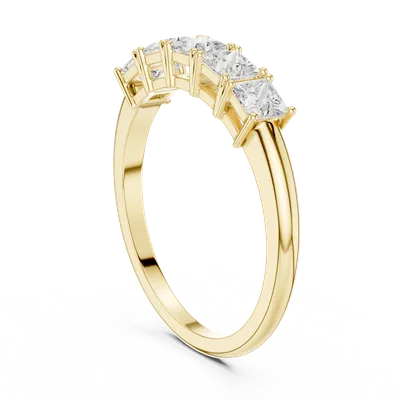 18K Gold Princess Diamond Cluster Ring – 0.65 ct (DDLR-424)