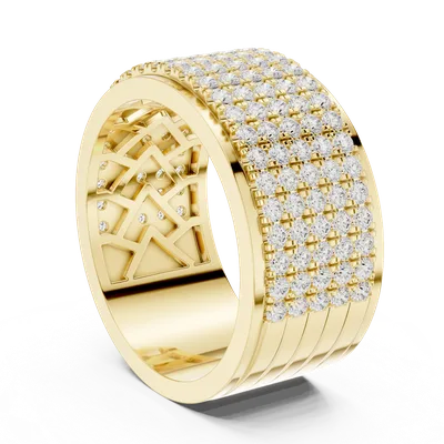 18K Gold Round Diamond Pavé Ring – 2.25 ct (DDLR-428)