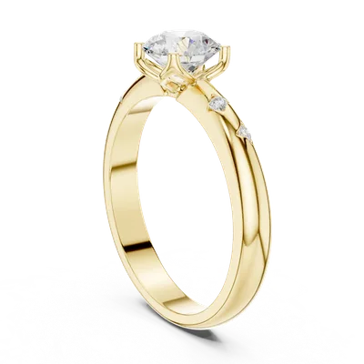 18K Gold Round Diamond Cluster Ring – 0.89 ct (DDLR-431)