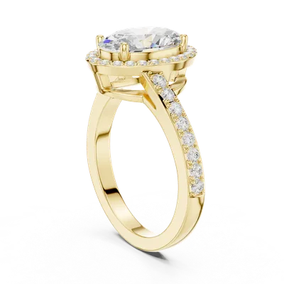 18K Gold Oval Diamond Pavé Ring – 2.28 ct (DDLR-434)