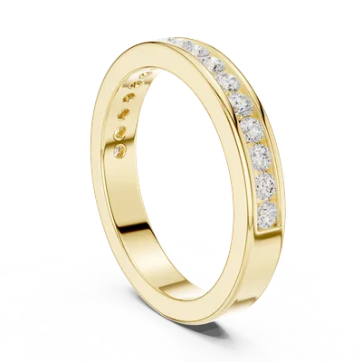 18K Gold Round Diamond Pavé Ring – 0.51 ct (DDLR-437)