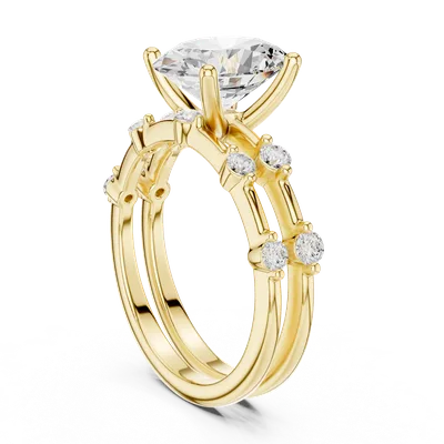 18K Gold Oval Diamond Pavé Ring – 2.775 ct (DDLR-441)