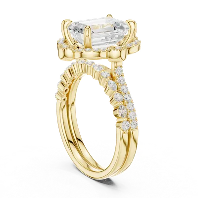 18K Gold Emerald Diamond Pavé Ring – 3.56 ct (DDLR-442)