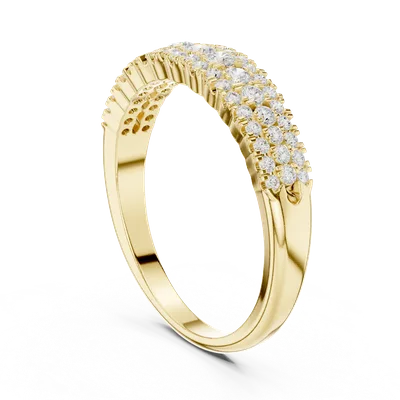 18K Gold Round Diamond Pavé Ring – 0.432 ct (DDLR-449)