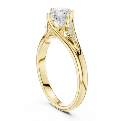 18K Gold Princess Diamond Cluster Ring – 0.634 ct (DDLR-497)