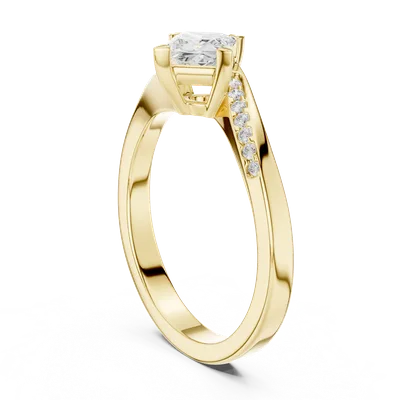 18K Gold Princess Diamond Pavé Ring – 0.654 ct (DDLR-498)