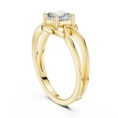 18K Gold Emerald Diamond Solitaire Ring – 0.7 ct (DDLR-499)