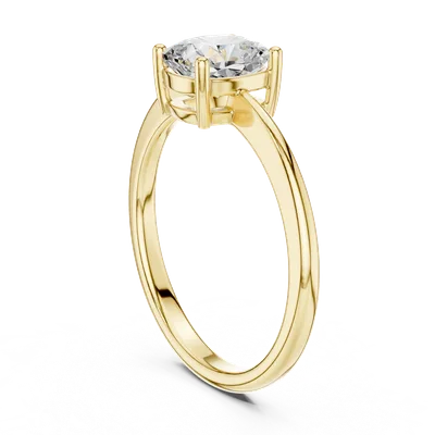 18K Gold Cushion Diamond Solitaire Ring – 1.07 ct (DDLR-501)