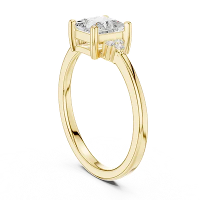 18K Gold Princess Diamond Cluster Ring – 0.92 ct (DDLR-502)