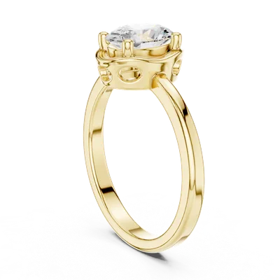 18K Gold Oval Diamond Solitaire Ring – 1.02 ct (DDLR-504)