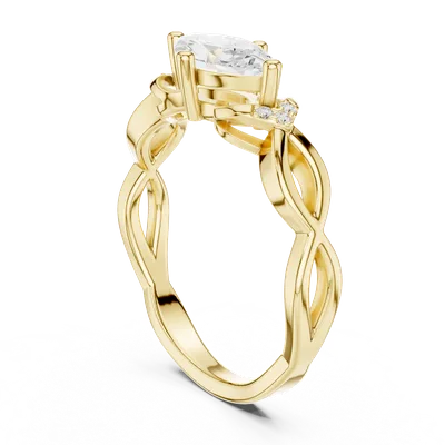 18K Gold Marquise Diamond Cluster Ring – 0.03 ct (DDLR-510)