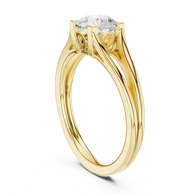 18K Gold Round Diamond Solitaire Ring – 1 ct (DDLR-543)