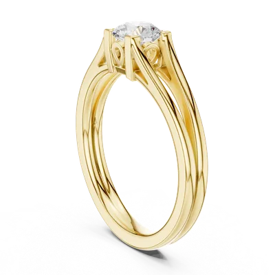 18K Gold Round Diamond Solitaire Ring – 0.5 ct (DDLR-545)